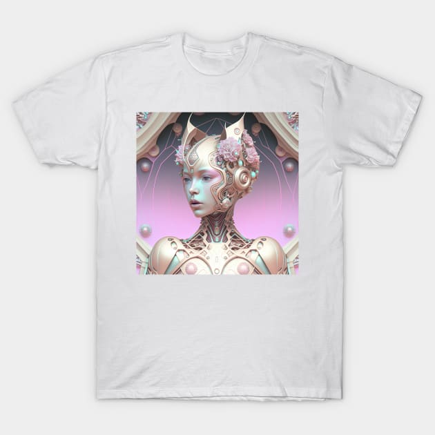 Portrait in Pastel Colors of A Fractal Robot T-Shirt by daniel4510